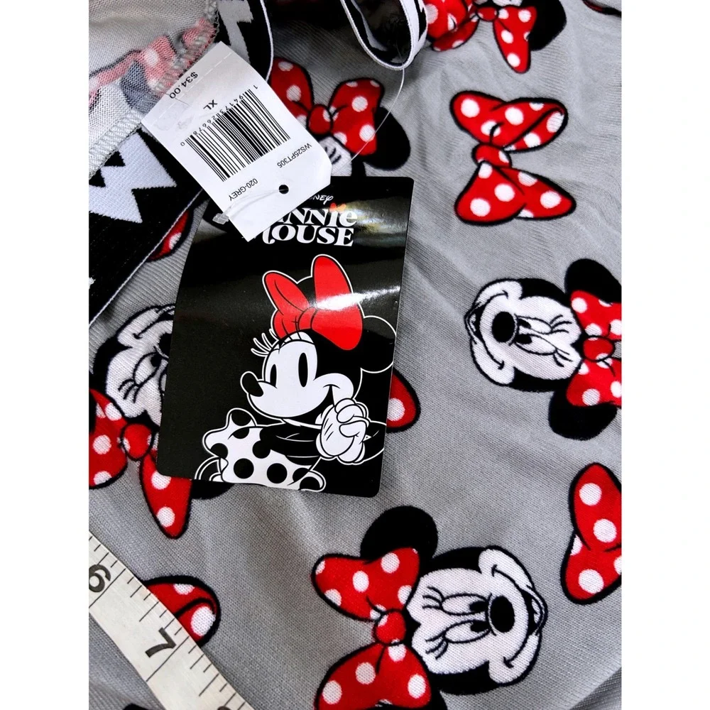 Soft Disney Minnie Mouse Pajama Pants Womens XL Gray Bow Sleepwear WS25PT305 NWT - Picture 7 of 8